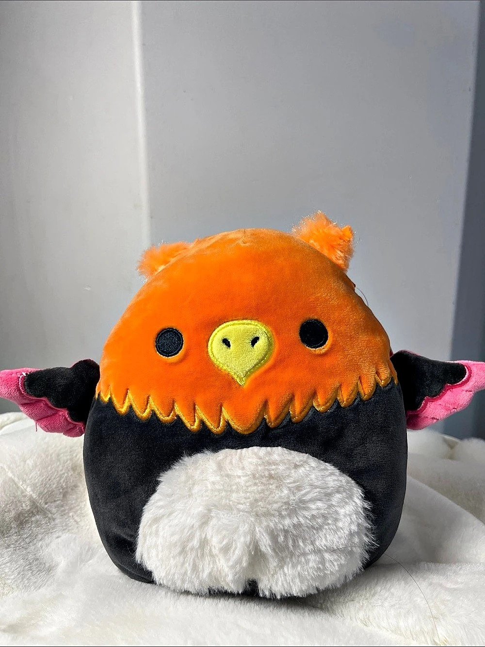 Squishmallows 8” Myrna the Griffin Plush Orange & Black “Defect “